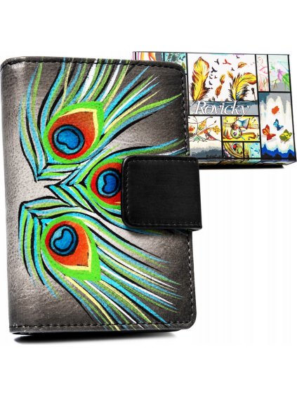 Rovicky szürke pénztárca színes mintákkal V347