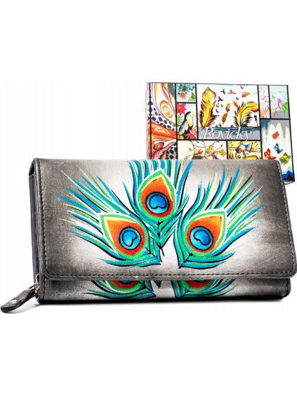 Rovicky szürke pénztárca színes mintával V343