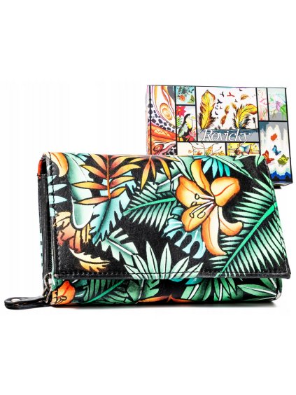 Rovicky közepes női pénztárca zöld mintával V339