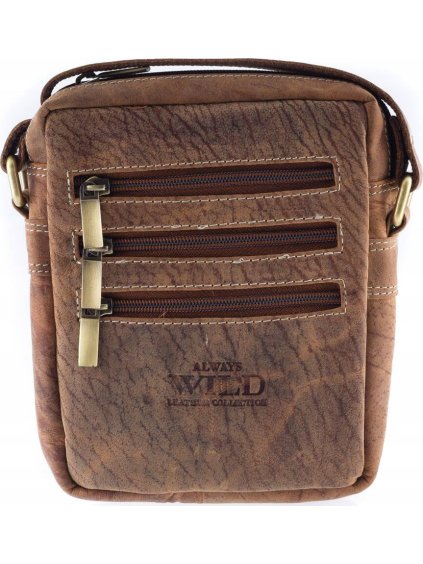 Always Wild barna bőr cipzáras válltáska