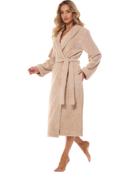 Női fürdőköpeny L&L Basic (Méret 3XL, Barva bézs)