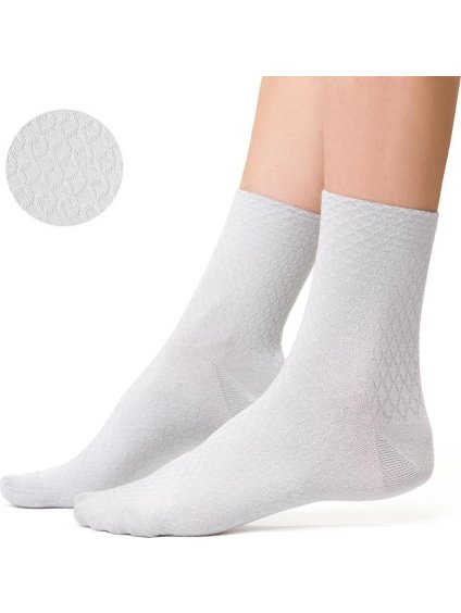 Világosszürke női bambusz zokni Art.125