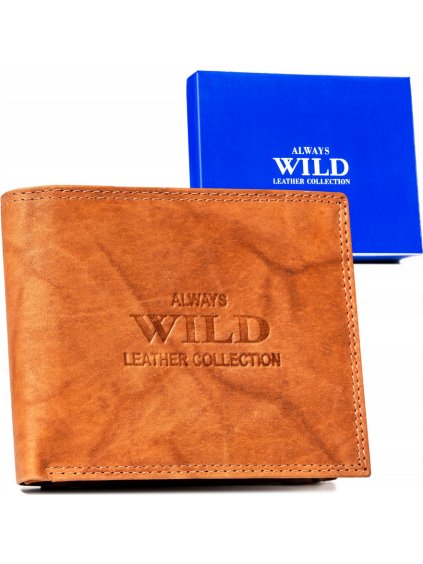 Always Wild világosbarna stílusos bőr pénztárca A242