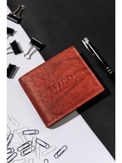 Always Wild barna stílusos bőr pénztárca A241