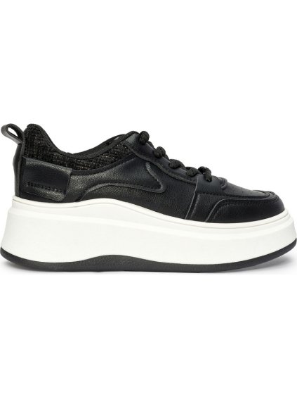 Női fekete vastag talpú tornacipő