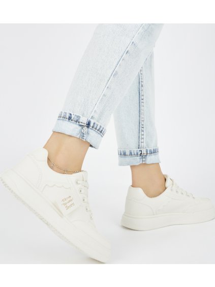 Klasszikus bézs platformos tornacipő