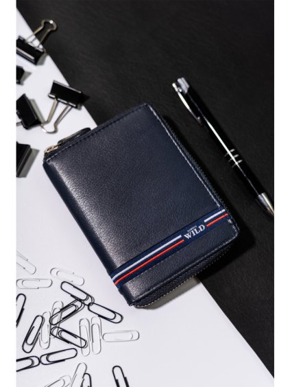 Always Wild sötétkék férfi cipzáras pénztárca A224