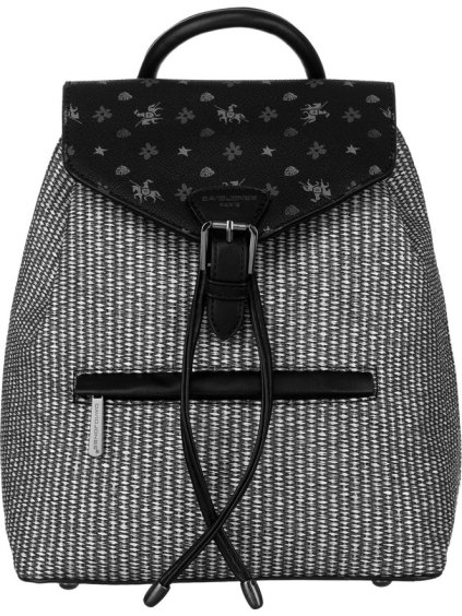 David Jones fekete elegáns női hátizsák finom mintával