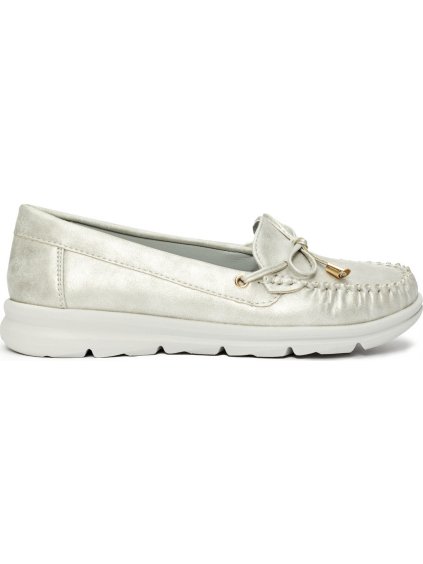 Ezüst kényelmes mokaszin ökobőrből
