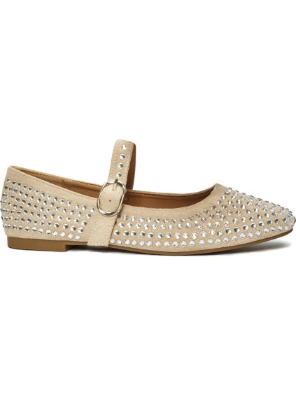 Bézs színű női  csatos félcipő