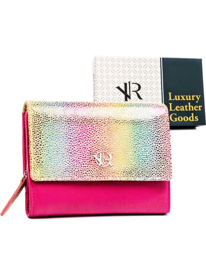 Rovicky sötétrózsaszín bőr patent záras pénztárca V318