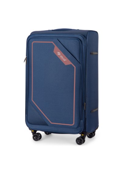 SOLIER sötétkék bőrönd M-es SOFTFLEX