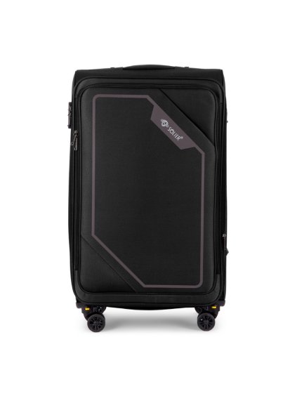 SOLIER fekete textilbőrönd M méretű SOFTFLEX