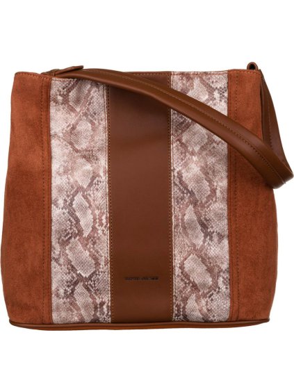 David Jones barna shopper táska kígyómintával