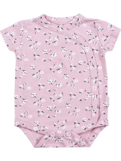 Rózsaszín lány body virágmintával