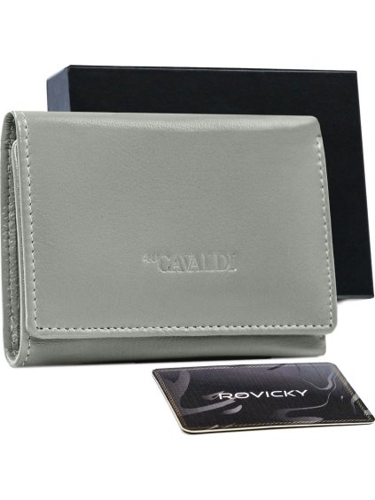 4U Cavaldi szürke, kis méretű, valódi bőr pénztárca M792