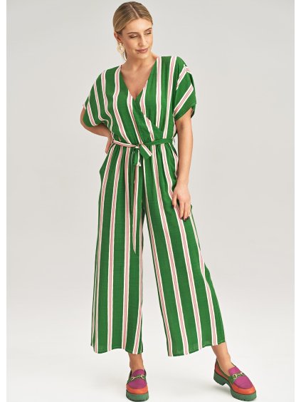Zöld csíkos hosszú overál