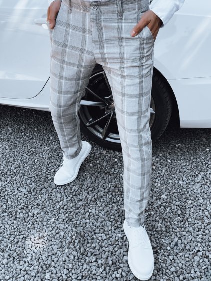 Szürke kockás alkalmi nadrág