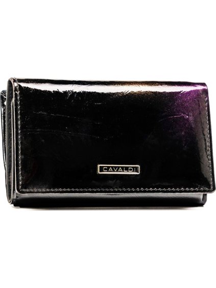 4U Cavaldi fekete lakkozott fényes pénztárca M767