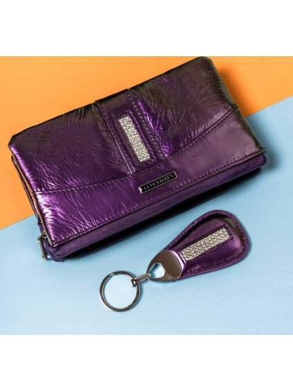 Lorenti lila nagy pénztárca cirkóniákkal S310