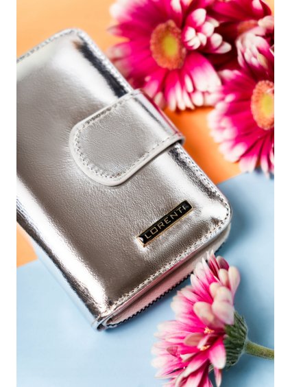 Lorenti ezüst fényes bőr pénztárca S303