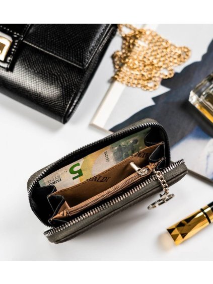 4U Cavaldi sötétszürke texturált pénztárca  M782