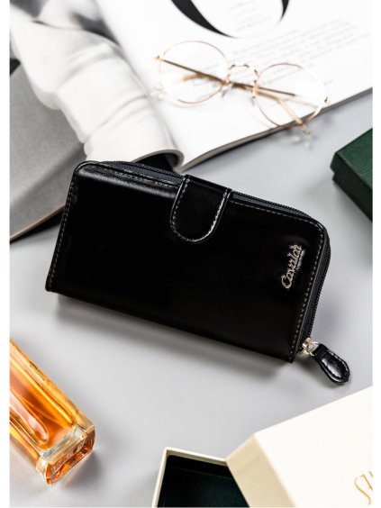 4U Cavaldi fekete nagy pénztárca M758