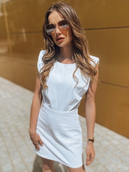 Fehér női farmer mini ruha