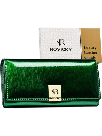 Rovicky zöld női lakkbőr pénztárca V208