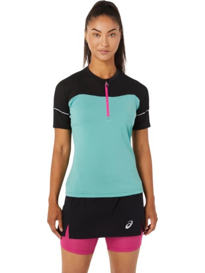 Kék-fekete női sport póló  ASICS Fujitrail Top Tee