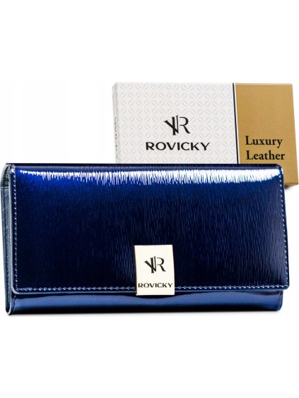 Rovicky kék női lakkozott bőr pénztárca V144