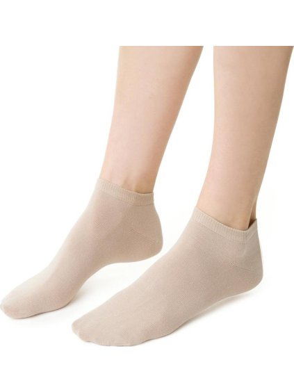 Világos bézs női bokazokni Art. 052