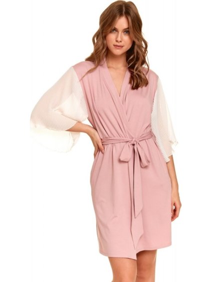 Rózsaszín bambusz köntös áttetsző ujjakkal