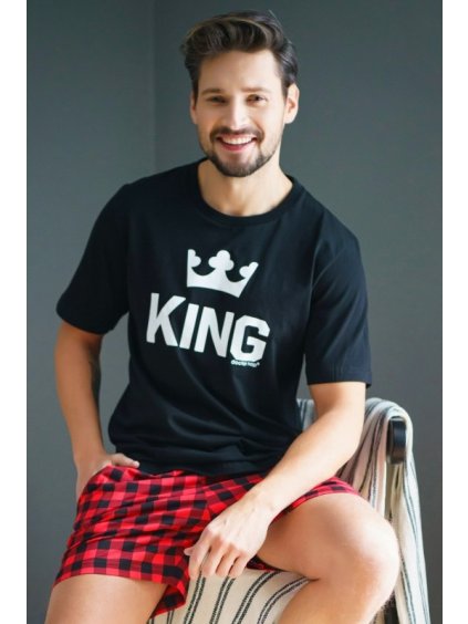 Fekete-piros kockás pizsama King