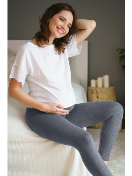 Szürke kényelmes kismama leggings