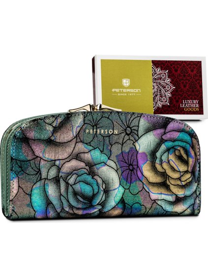 Peterson Színes kerek pénztárca virágokkal Y122