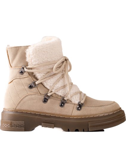 Női bézs hótaposó szőrmével