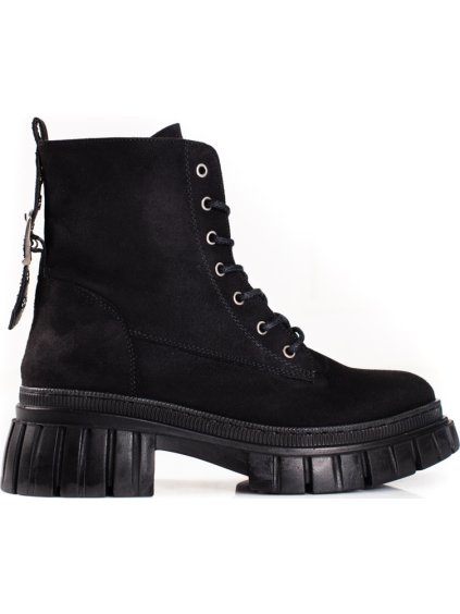 Fekete női velúr bakancs