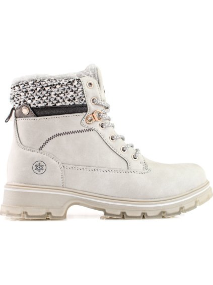 Női szürke bélelt szőrmés bakancs