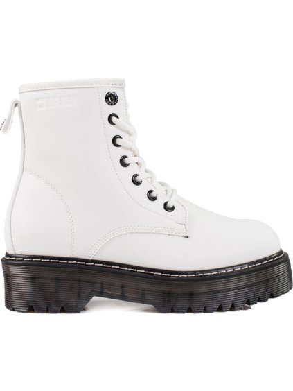 Női BIG STAR fehér fűzős bokacsizma