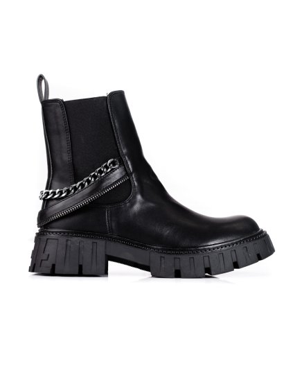 Fekete chelsea csizma lánccal