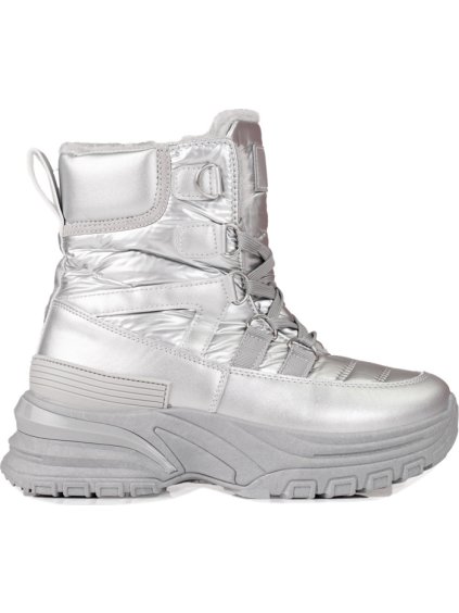 Női ezüst hócipő szőrmével