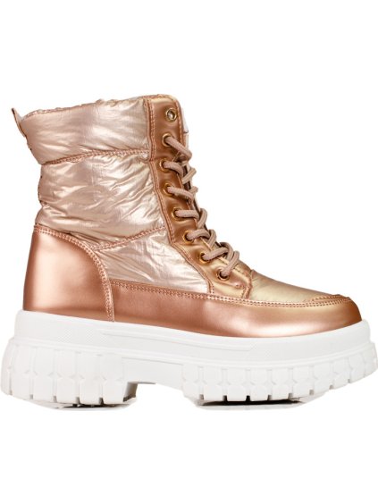 Arany női csizma fűzővel