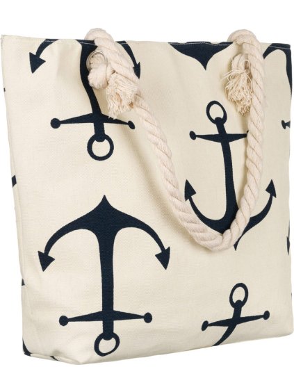 Bézs strandtáska horgonyokkal
