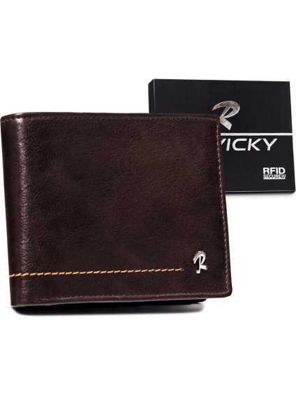 Rovicky sötétbarna elegáns pénztárca logóval L241