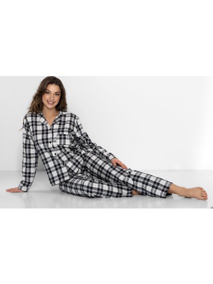 Fekete-fehér kockás Stay Warm pizsama