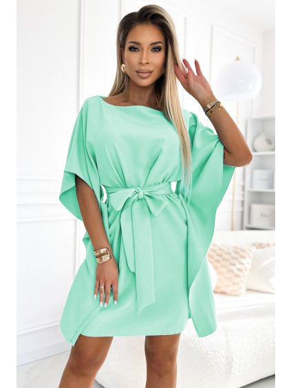Elegáns ruha NICOLA övvel - menta (Méret S/M)