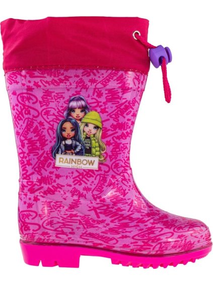 Sötét rózsaszín Rainbow magas csizma lányoknak