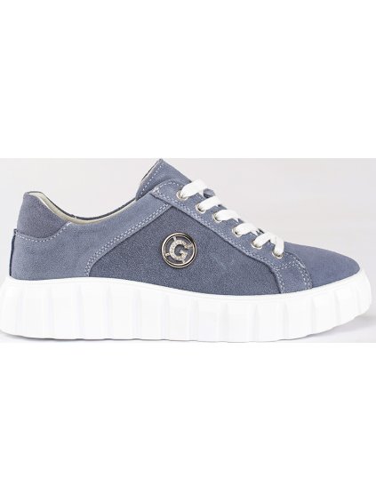 Kék velúr platformos bokacsizma