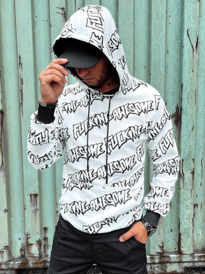 Fehér pulóver nyomattal